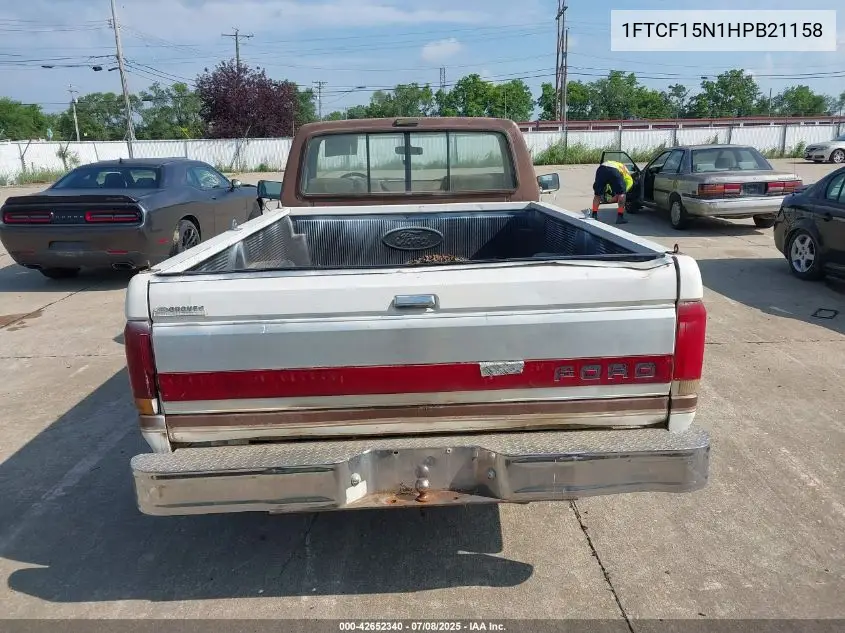 1987 Ford F150 VIN: 1FTCF15N1HPB21158 Lot: 42652340