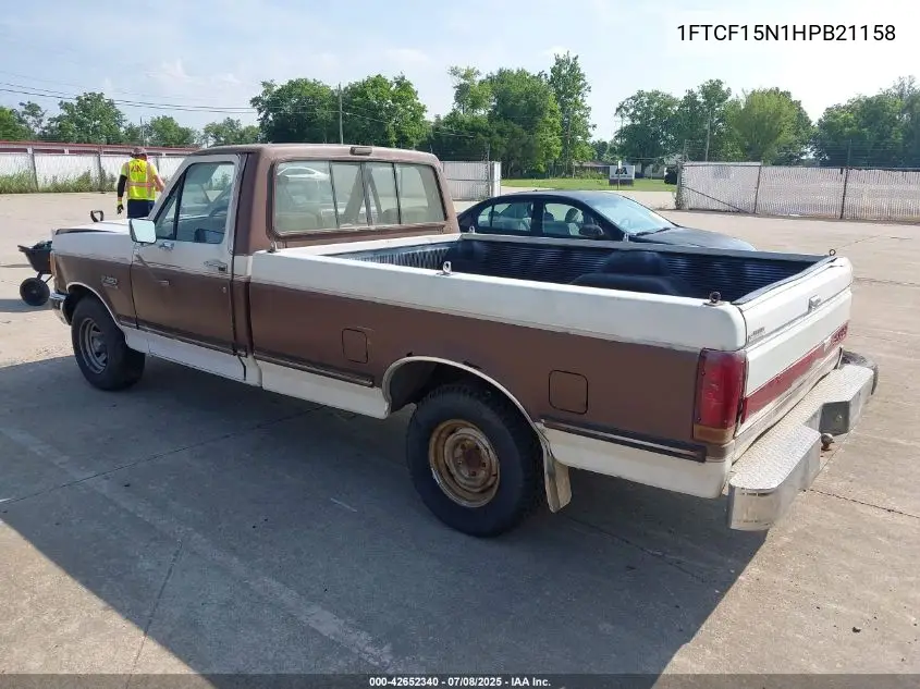 1987 Ford F150 VIN: 1FTCF15N1HPB21158 Lot: 42652340
