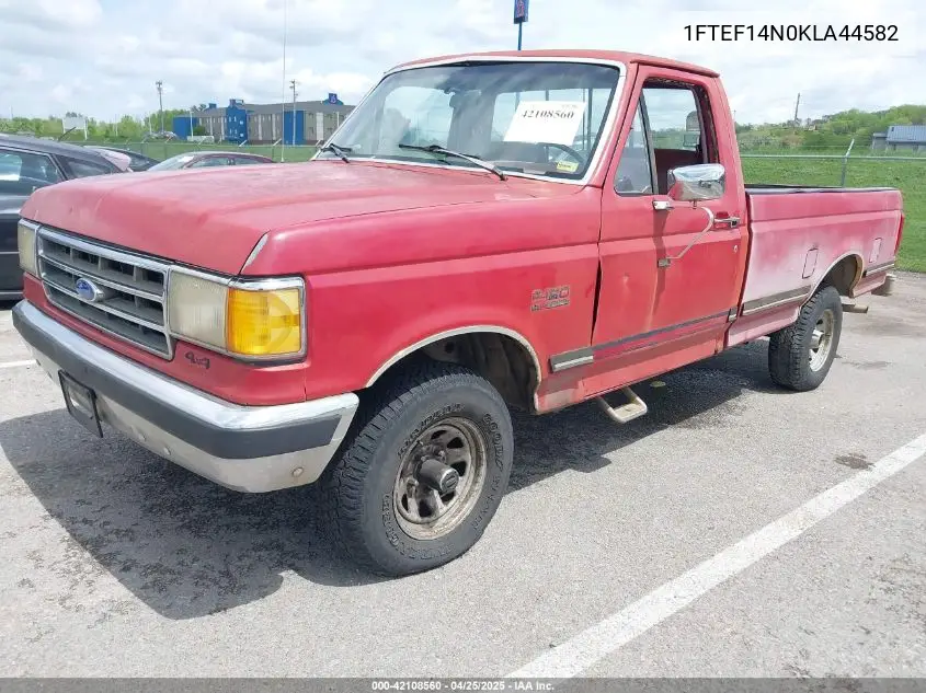 1989 Ford F150 VIN: 1FTEF14N0KLA44582 Lot: 42108560