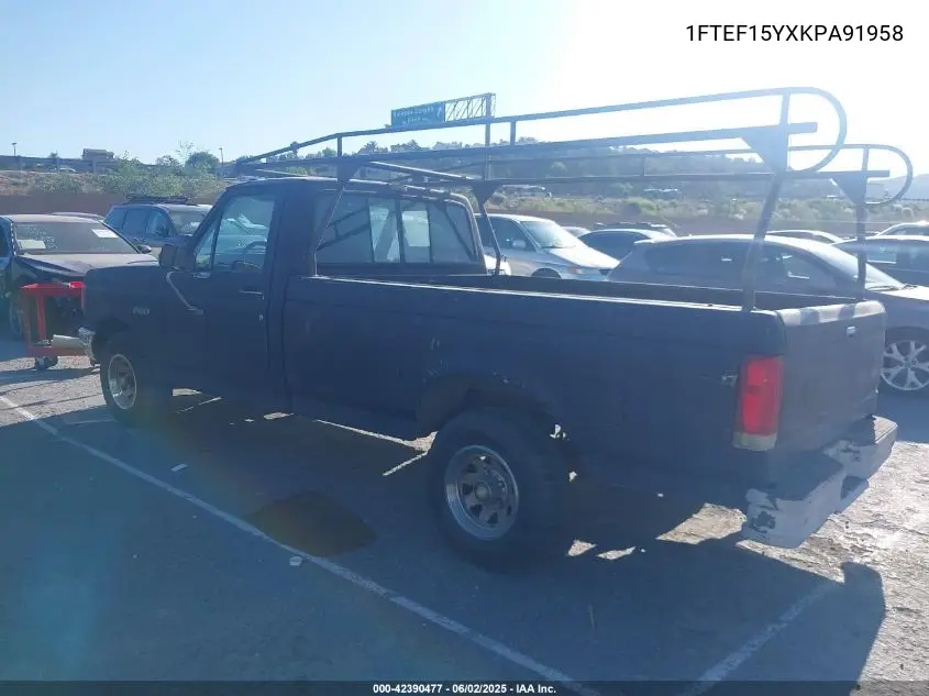 1989 Ford F150 VIN: 1FTEF15YXKPA91958 Lot: 42390477