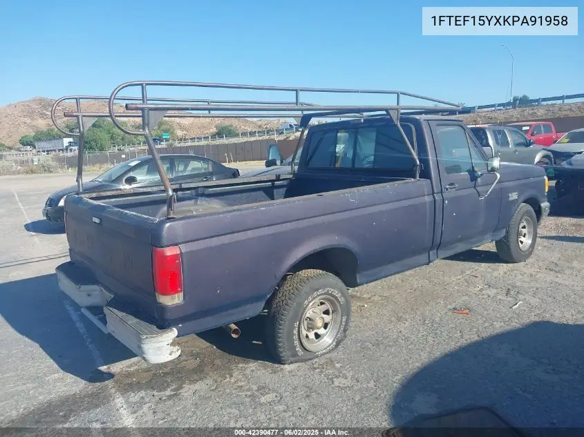 1989 Ford F150 VIN: 1FTEF15YXKPA91958 Lot: 42390477