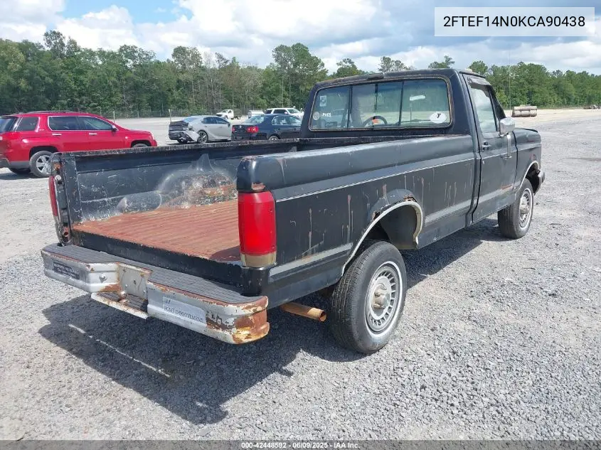 1989 Ford F150 VIN: 2FTEF14N0KCA90438 Lot: 42448592