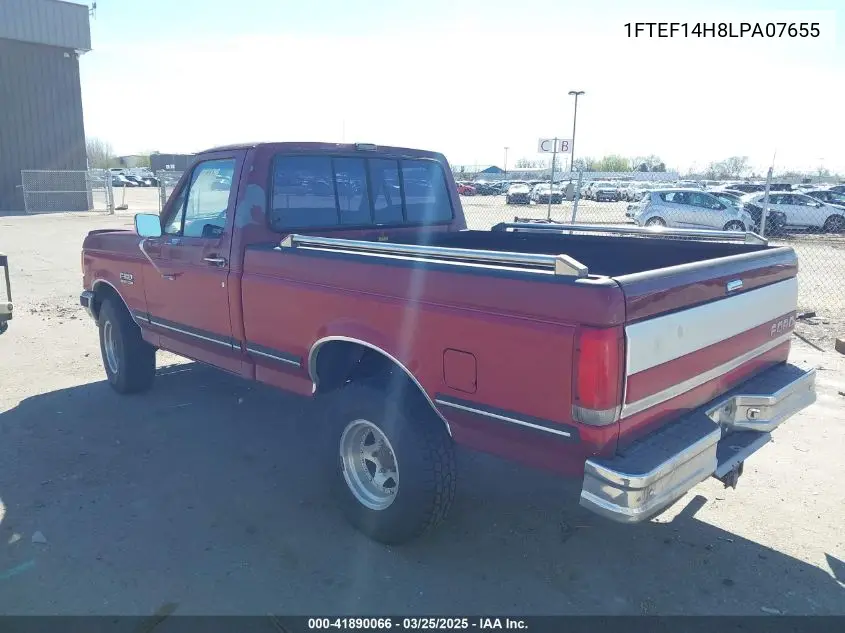 1990 Ford F150 VIN: 1FTEF14H8LPA07655 Lot: 41890066
