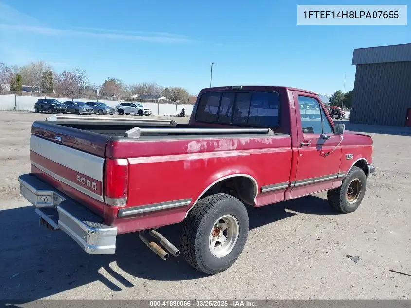1990 Ford F150 VIN: 1FTEF14H8LPA07655 Lot: 41890066