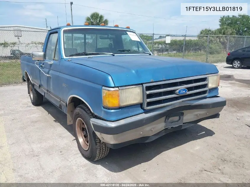 1990 Ford F150 VIN: 1FTEF15Y3LLB01819 Lot: 42116130