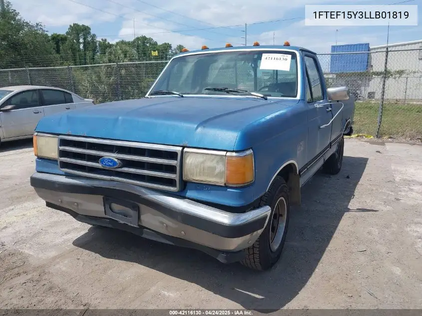 1990 Ford F150 VIN: 1FTEF15Y3LLB01819 Lot: 42116130