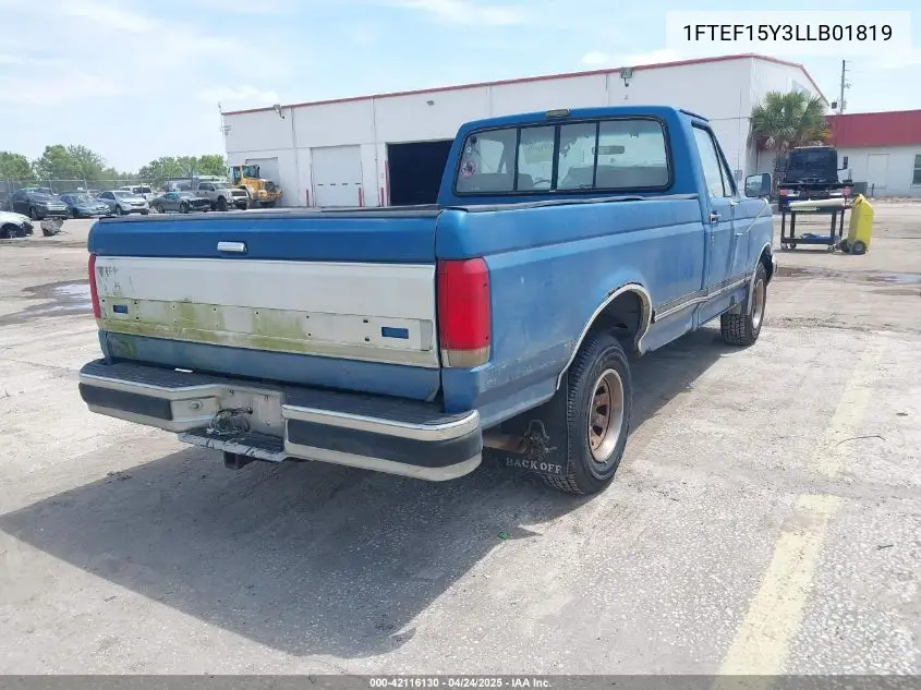 1990 Ford F150 VIN: 1FTEF15Y3LLB01819 Lot: 42116130