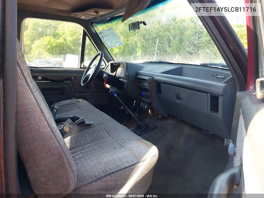1990 Ford F150 VIN: 2FTEF14Y5LCB11716 Lot: 42169555