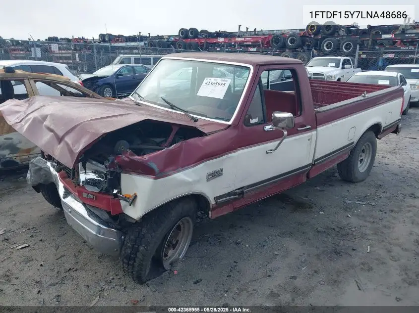 1990 Ford F150 VIN: 1FTDF15Y7LNA48686 Lot: 42365955