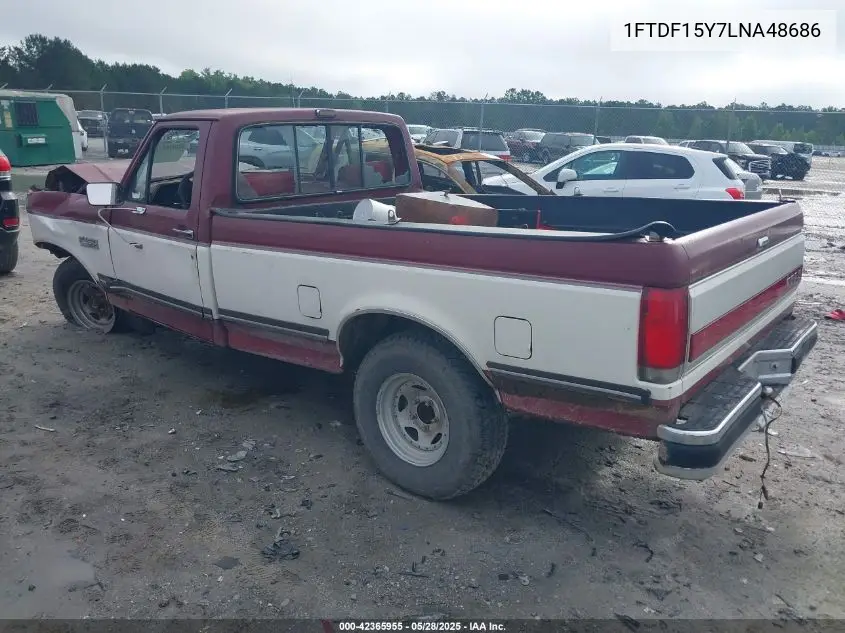 1990 Ford F150 VIN: 1FTDF15Y7LNA48686 Lot: 42365955