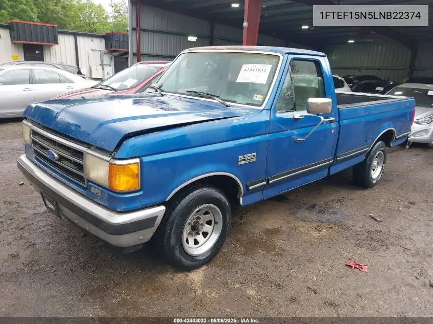 1990 Ford F150 VIN: 1FTEF15N5LNB22374 Lot: 42443032