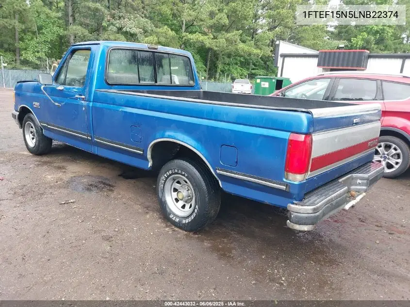 1990 Ford F150 VIN: 1FTEF15N5LNB22374 Lot: 42443032