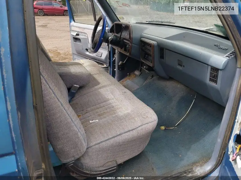 1990 Ford F150 VIN: 1FTEF15N5LNB22374 Lot: 42443032