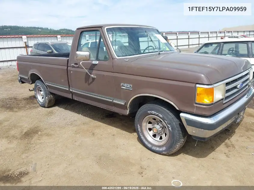 1990 Ford F150 VIN: 1FTEF15Y7LPA09959 Lot: 42531399