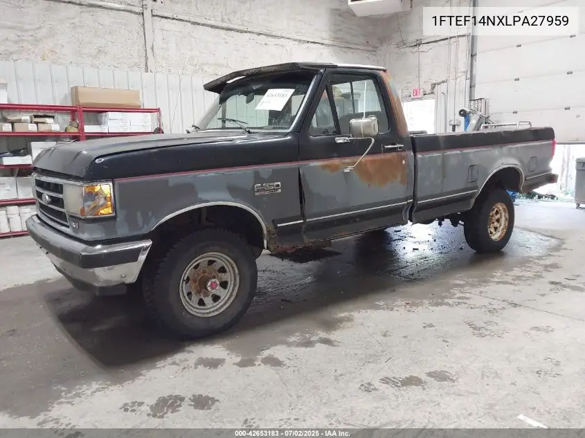 1990 Ford F150 VIN: 1FTEF14NXLPA27959 Lot: 42653183