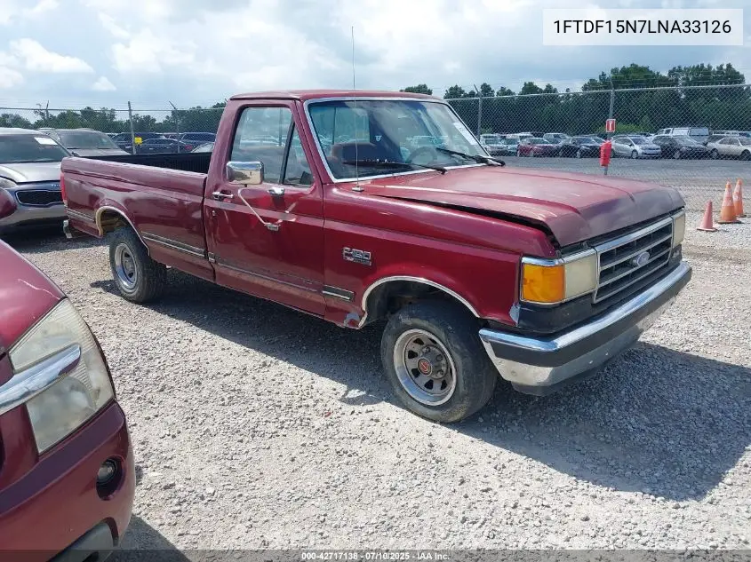 1990 Ford F150 VIN: 1FTDF15N7LNA33126 Lot: 42717138
