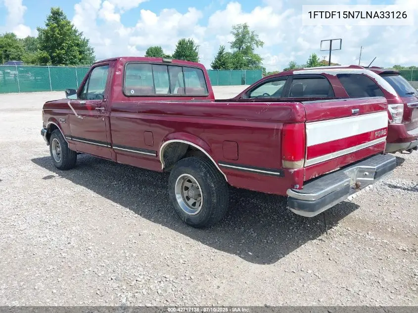 1990 Ford F150 VIN: 1FTDF15N7LNA33126 Lot: 42717138