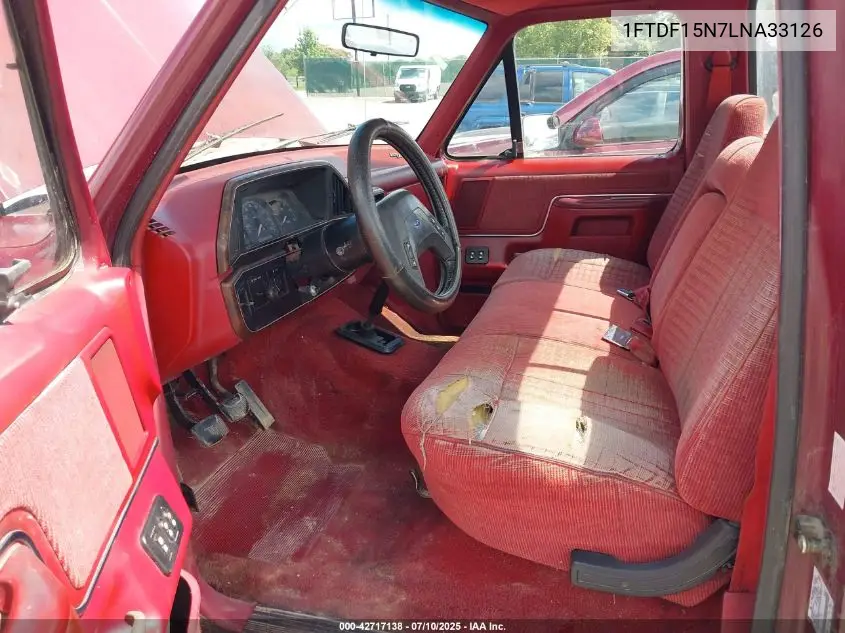 1990 Ford F150 VIN: 1FTDF15N7LNA33126 Lot: 42717138