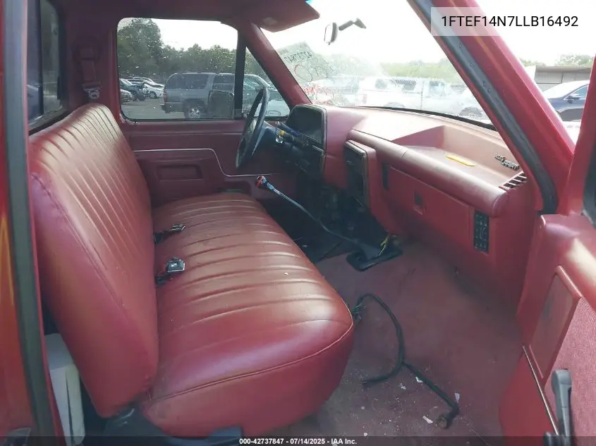 1990 Ford F150 VIN: 1FTEF14N7LLB16492 Lot: 42737847