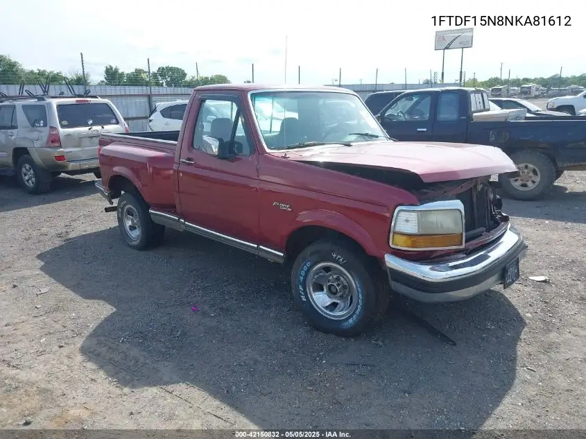 1992 Ford F150 VIN: 1FTDF15N8NKA81612 Lot: 42150832