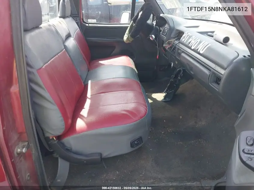 1992 Ford F150 VIN: 1FTDF15N8NKA81612 Lot: 42150832
