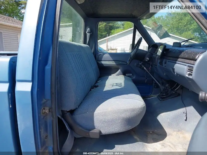 1992 Ford F150 VIN: 1FTEF14Y4NLA84100 Lot: 42226473