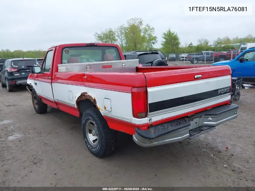 1994 Ford F150 VIN: 1FTEF15N5RLA76081 Lot: 42220711