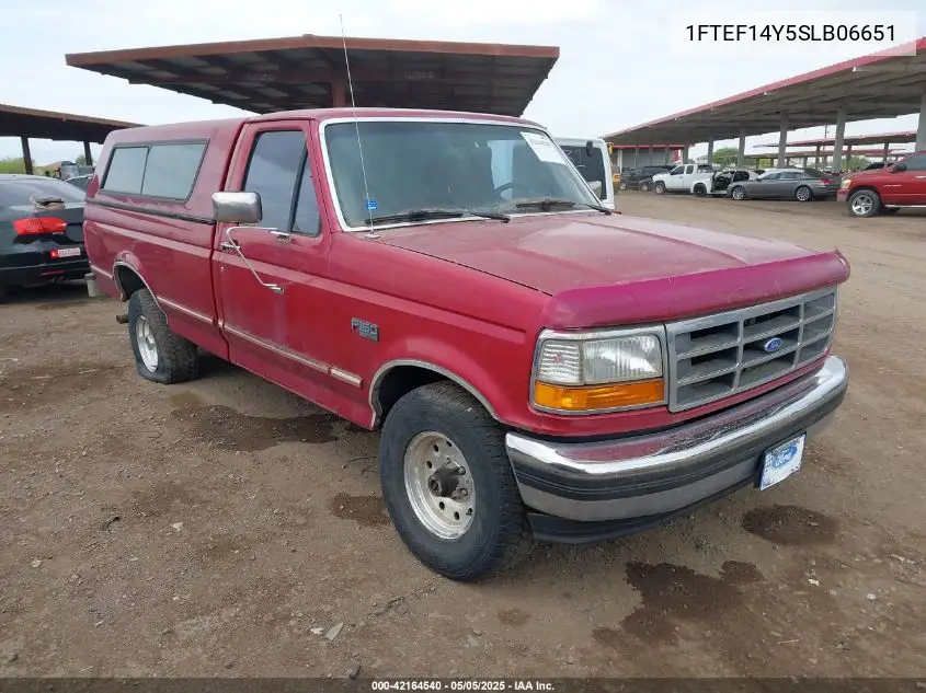 1995 Ford F150 VIN: 1FTEF14Y5SLB06651 Lot: 42164540
