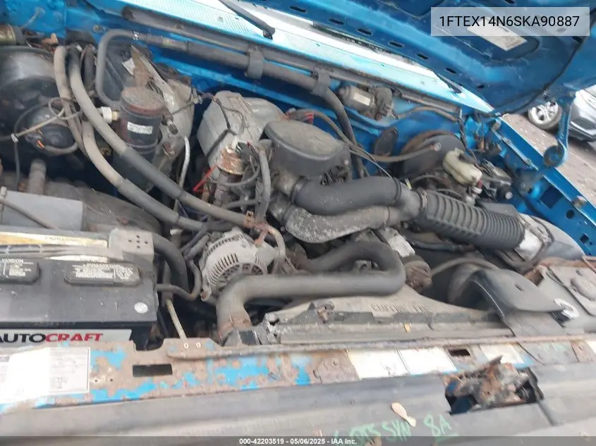 1995 Ford F150 VIN: 1FTEX14N6SKA90887 Lot: 42203519