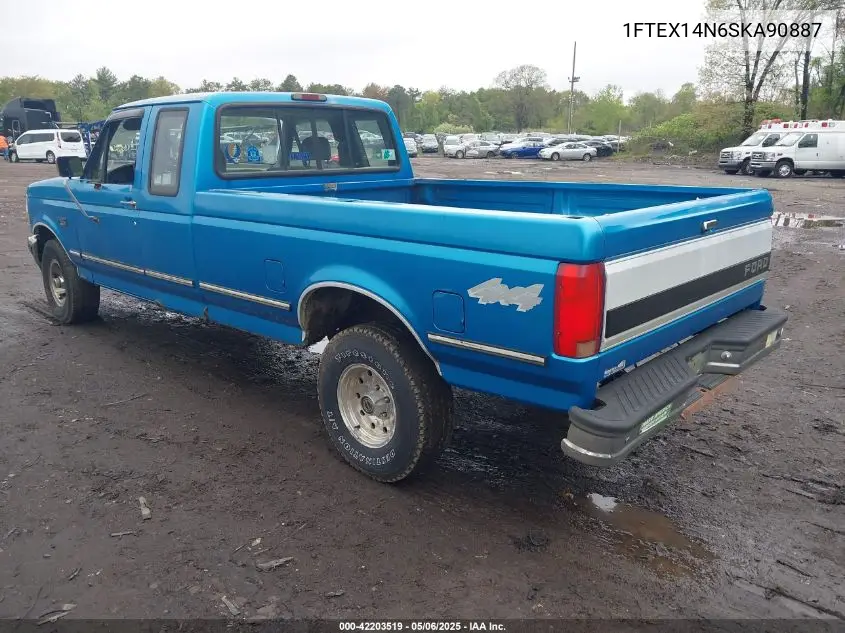 1995 Ford F150 VIN: 1FTEX14N6SKA90887 Lot: 42203519
