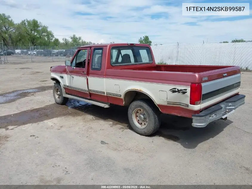 1995 Ford F150 VIN: 1FTEX14N2SKB99587 Lot: 42206903