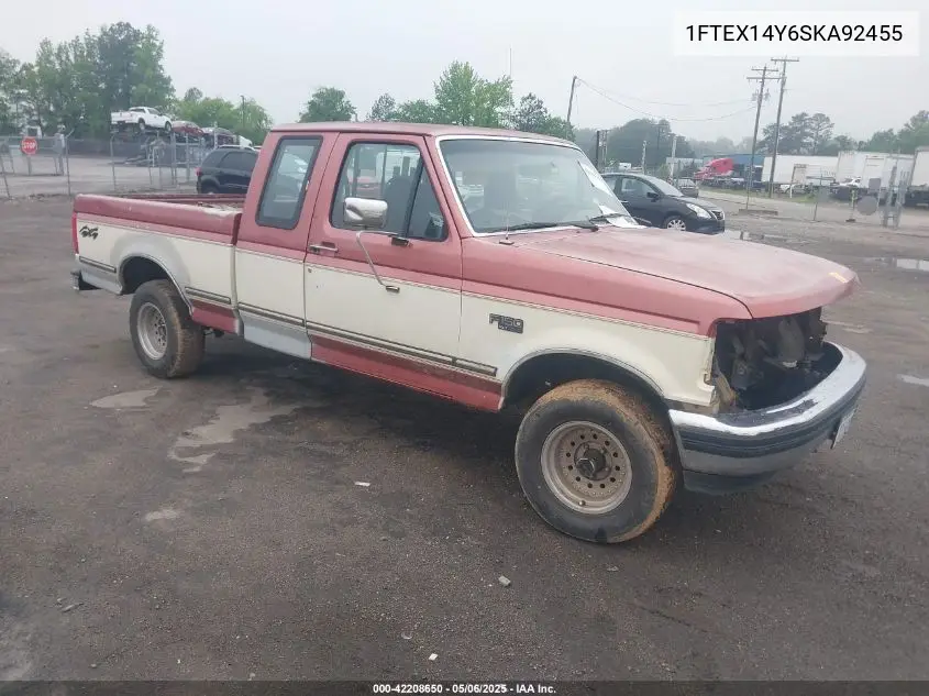 1995 Ford F150 VIN: 1FTEX14Y6SKA92455 Lot: 42208650