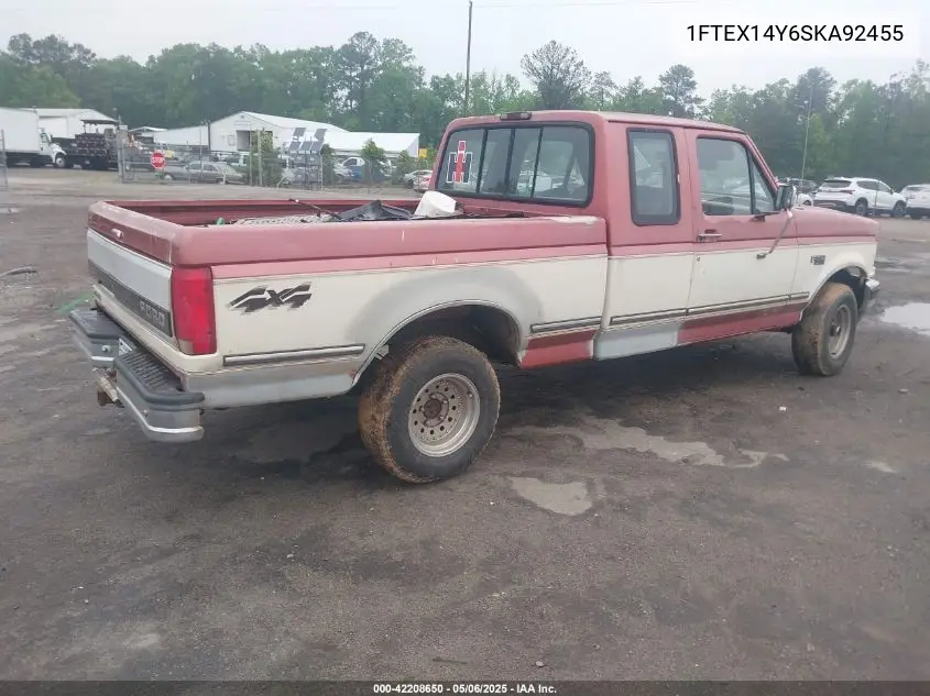 1995 Ford F150 VIN: 1FTEX14Y6SKA92455 Lot: 42208650