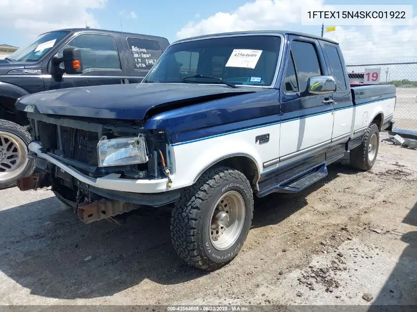 1995 Ford F150 VIN: 1FTEX15N4SKC01922 Lot: 42564609