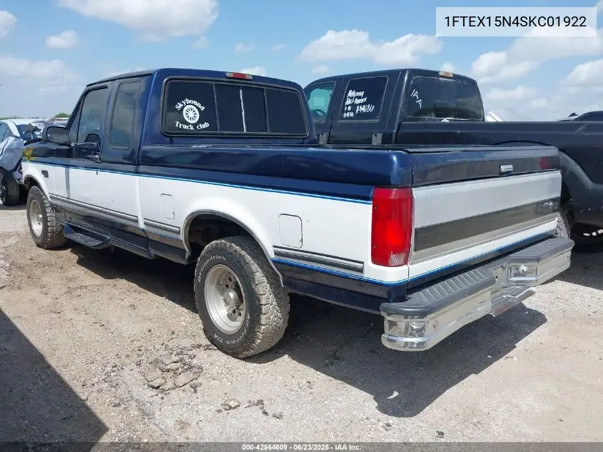 1995 Ford F150 VIN: 1FTEX15N4SKC01922 Lot: 42564609