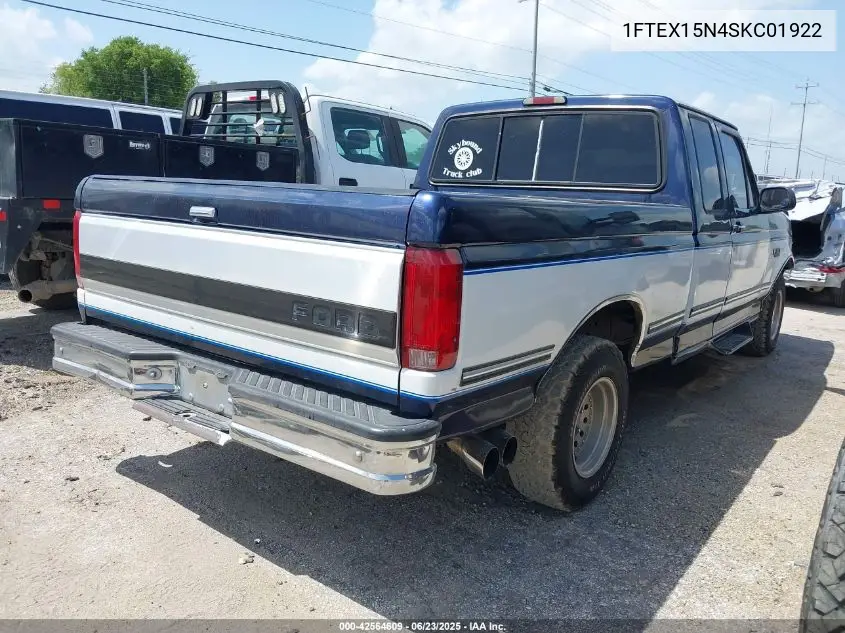 1995 Ford F150 VIN: 1FTEX15N4SKC01922 Lot: 42564609
