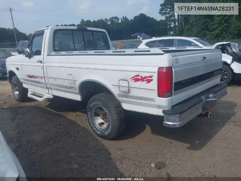 1995 Ford F150 VIN: 1FTEF14N6SNA28231 Lot: 42572393