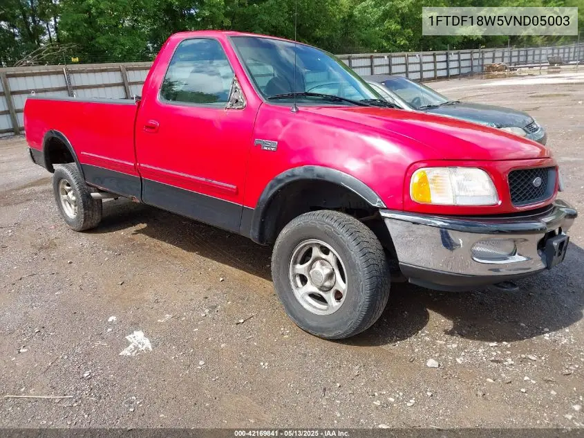 1997 Ford F-150 Lariat/Standard/Xl/Xlt VIN: 1FTDF18W5VND05003 Lot: 42169841