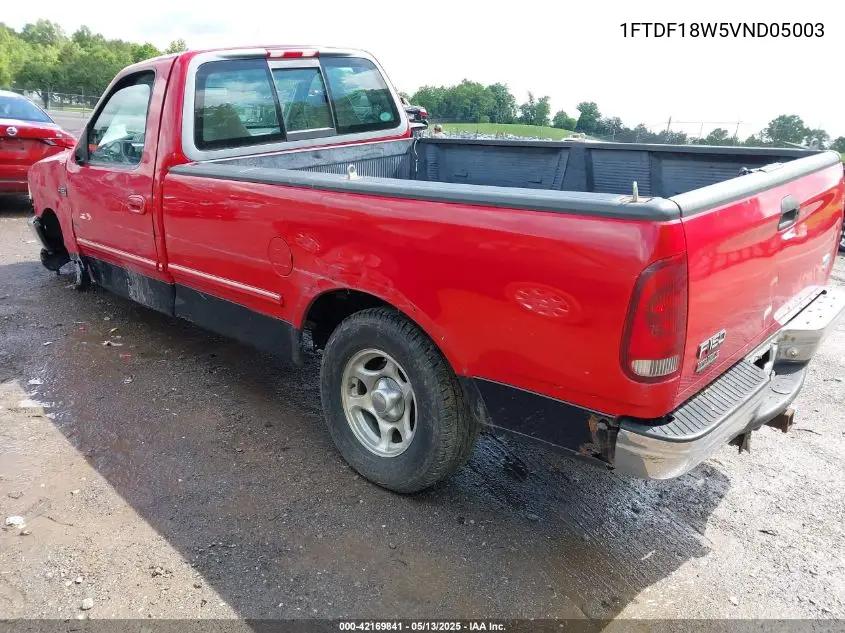 1997 Ford F-150 Lariat/Standard/Xl/Xlt VIN: 1FTDF18W5VND05003 Lot: 42169841