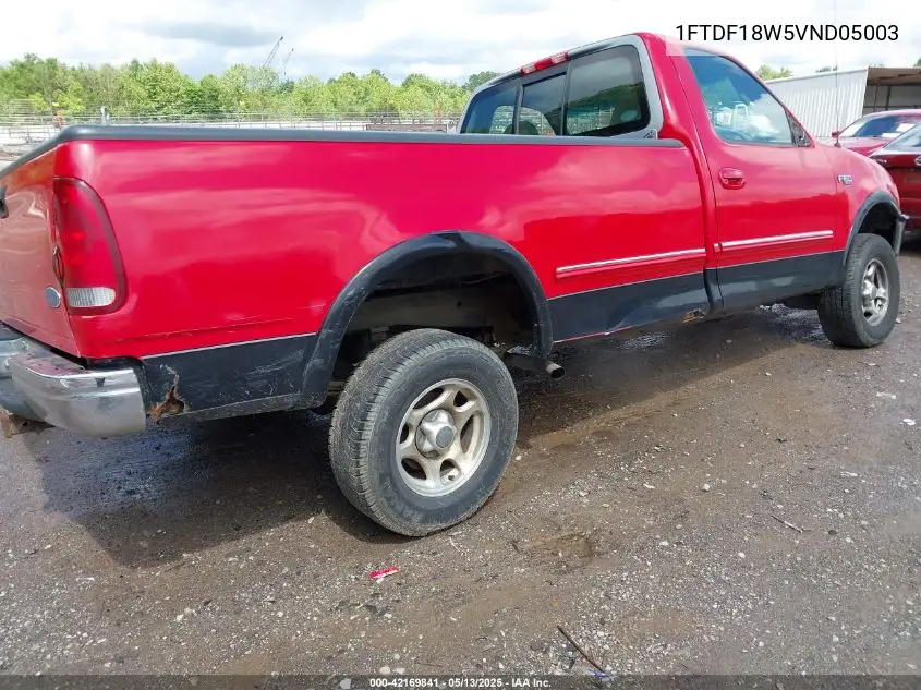 1997 Ford F-150 Lariat/Standard/Xl/Xlt VIN: 1FTDF18W5VND05003 Lot: 42169841