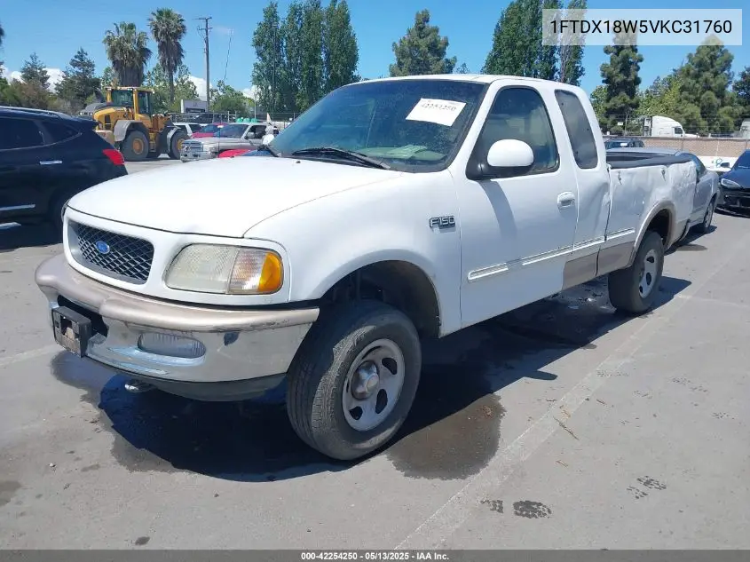 1997 Ford F-150 Lariat/Xl/Xlt VIN: 1FTDX18W5VKC31760 Lot: 42254250