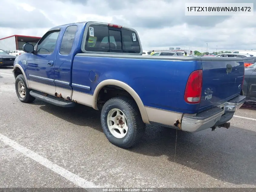 1998 Ford F150 VIN: 1FTZX18W8WNA81472 Lot: 42237014