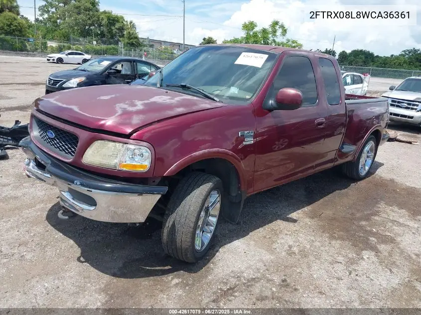 1998 Ford F-150 Lariat/Xl/Xlt VIN: 2FTRX08L8WCA36361 Lot: 42617079