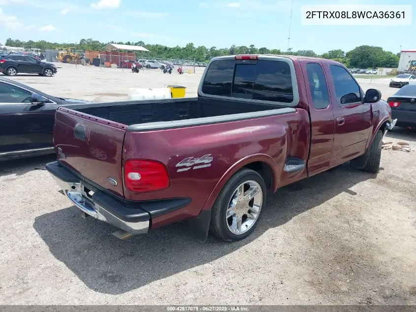 1998 Ford F-150 Lariat/Xl/Xlt VIN: 2FTRX08L8WCA36361 Lot: 42617079