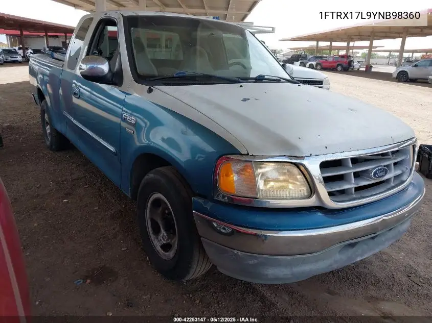 2000 Ford F-150 Lariat/Work Series/Xl/Xlt VIN: 1FTRX17L9YNB98360 Lot: 42253147
