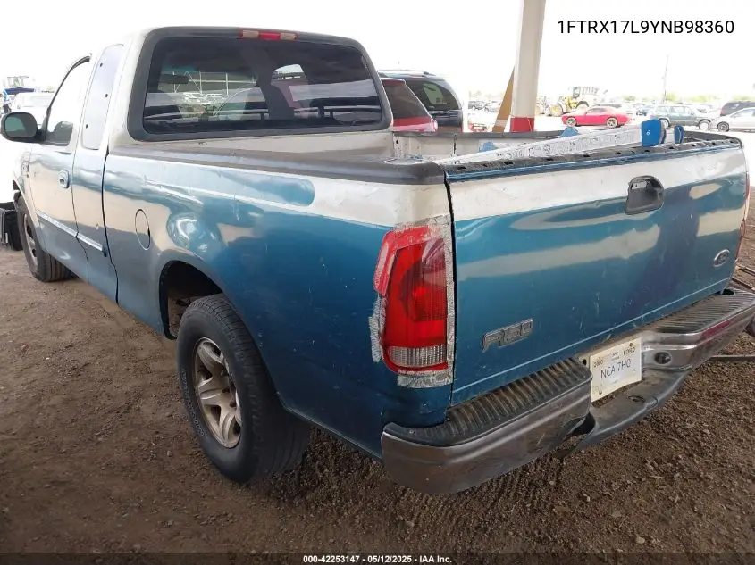 2000 Ford F-150 Lariat/Work Series/Xl/Xlt VIN: 1FTRX17L9YNB98360 Lot: 42253147