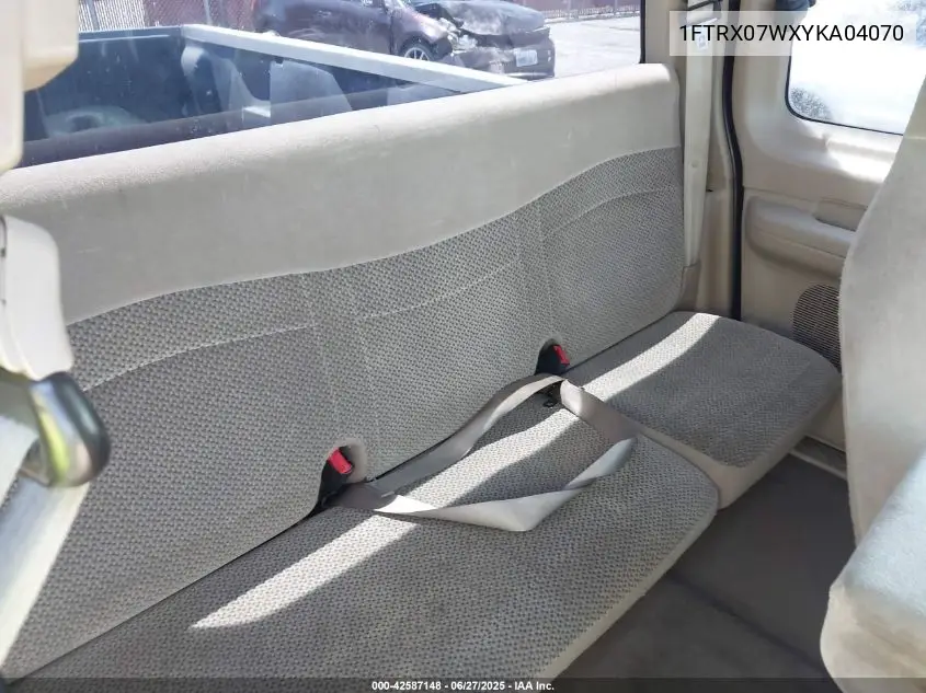2000 Ford F-150 Lariat/Xl/Xlt VIN: 1FTRX07WXYKA04070 Lot: 42587148
