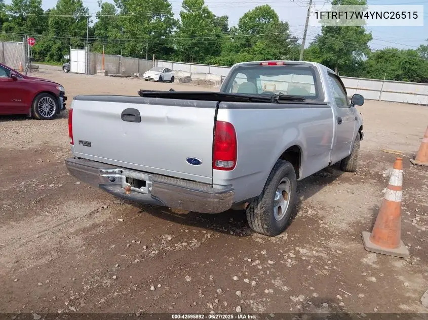 2000 Ford F150 Work Series/Xl/Xlt VIN: 1FTRF17W4YNC26515 Lot: 42595892