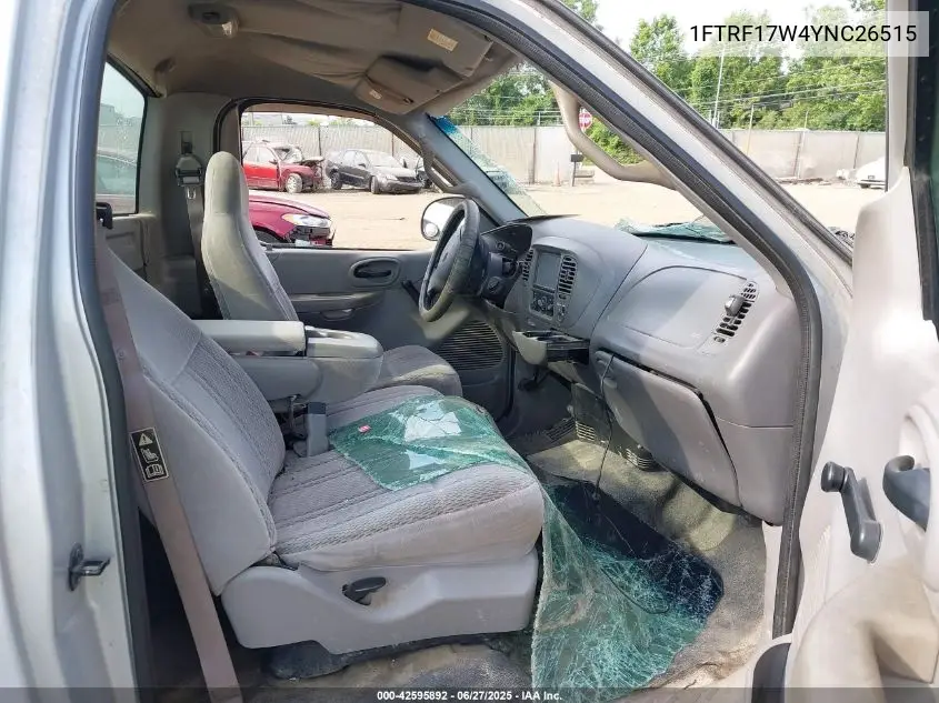 2000 Ford F150 Work Series/Xl/Xlt VIN: 1FTRF17W4YNC26515 Lot: 42595892