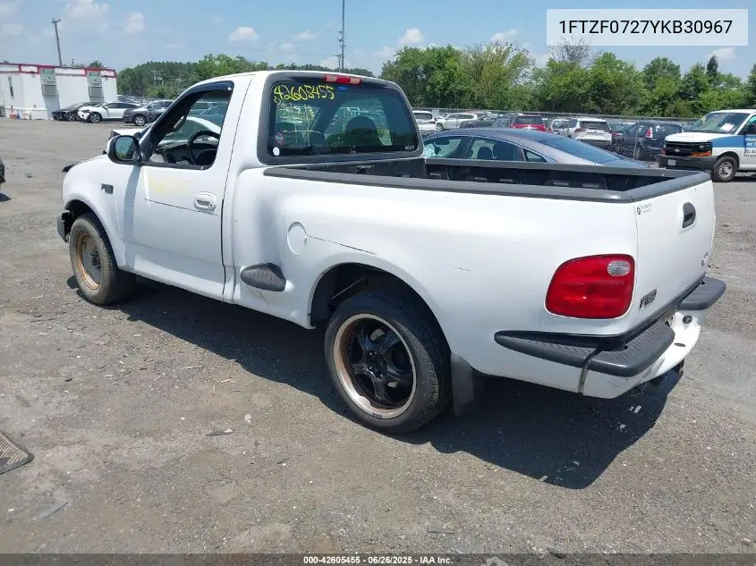 2000 Ford F-150 Xl/Xlt VIN: 1FTZF0727YKB30967 Lot: 42605455